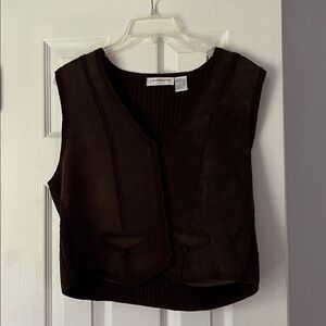Liz Claiborne Dark Brown Suede Vest